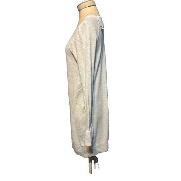Banana Republic Sweater Dress Oatmeal Beige Crew Neck Ruffled Cuff Small NWT - Picture 2 of 4